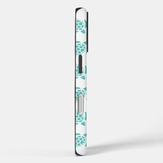 Nautical Aqua Blue Sea Turtle Pattern  Case-Mate iPhone Hülle (Rückseite / Rechts)