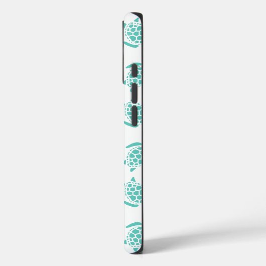 Nautical Aqua Blue Sea Turtle Pattern  Case-Mate iPhone Hülle (Rückseite / Links)