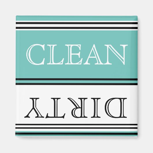 Nautical Aquamarin Blue Dishwasher Dirty Clean Magnet (Vorne)