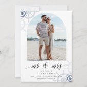 Nautical Arch Foto Elegante Hochzeit Save the Date (Vorderseite)