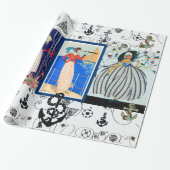 NAUTICAL ART DECO SCHÖNHEIT MIT ANKERN GESCHENKPAPIER (Ungerollt)