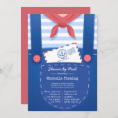 Nautical Baby Boy Dusche per Mail Einladung (Vorne/Hinten)