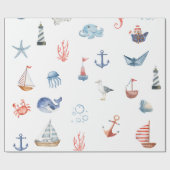 Nautical Baby Boy Geschenkpapier (Flach)