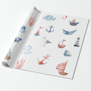Nautical Baby Boy Geschenkpapier