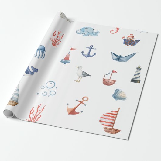 Nautical Baby Boy Geschenkpapier (Ungerollt)