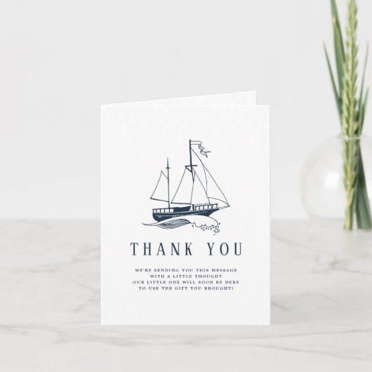 Nautical Baby Boy Showdusche Danke (Vorderseite)