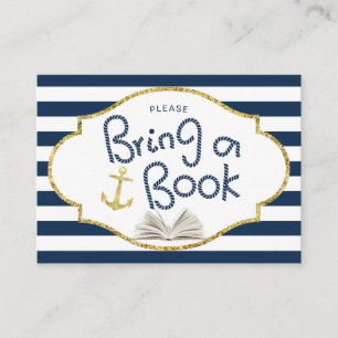 Nautical Baby Dusche bringen eine Bucheinlage mit Begleitkarte