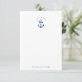 Nautical Baby Dusche Danke Karte | Blue Waterco (Stehend Vorderseite)