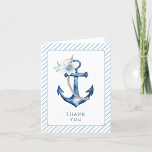 Nautical Baby Dusche Danke Karte   Wasserfarbe F