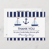 Nautical Baby Dusche Danke Postcard Postkarte (Vorne/Hinten)