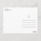 Nautical Baby Dusche einladen weiße Postkarte (Rückseite)