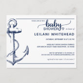 Nautical Baby Dusche einladen weiße Postkarte (Vorderseite)