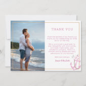 Nautical Baby Dusche Foto Danke Karte | Rosa W (Vorderseite)