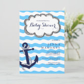 Nautical Baby Dusche mit Anchor Einladung (Stehend Vorderseite)