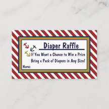 Nautical Baby Dusche Ocean Diaper Raffelkarten