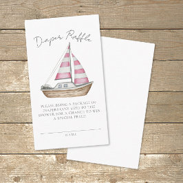 Nautical Baby Dusche rosa Windeln Raffel Begleitkarte