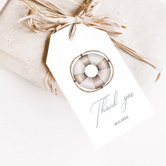 Nautical Baby Dusche Vielen Dank für Ihre Unterstü Geschenkanhänger