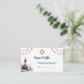 Nautical Baby Dusche Windeln Raffel Begleitkarte (Stehend Vorderseite)