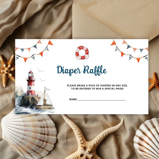 Nautical Baby Dusche Windeln Raffel Begleitkarte