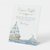 Nautical Baby Dusche Windeln Raffel Sockelschild (Vorderseite)