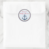 Nautical Baby Show Pflegeaufkleber Runder Aufkleber (Tasche)