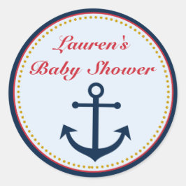 Nautical Baby Show Pflegeaufkleber Runder Aufkleber