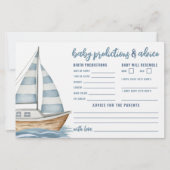 Nautical Baby Shower Addictive Predictions Card (Vorderseite)