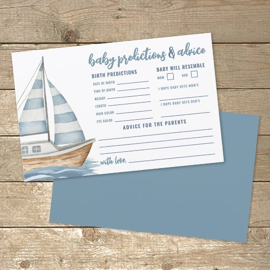 Nautical Baby Shower Addictive Predictions Card