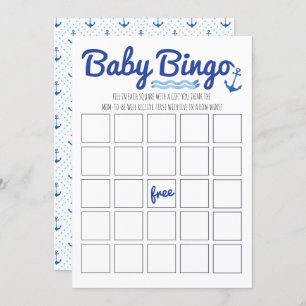 Nautical Baby Shower Bingo Einladung