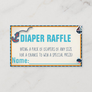 Nautical Baby Shower Diaper Raffekarte Begleitkarte
