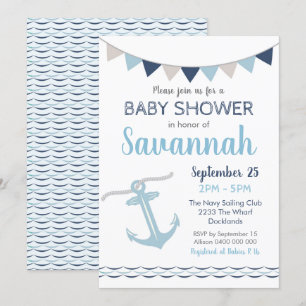 Nautical Baby Shower Einladung