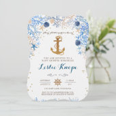 Nautical Baby Shower Einladung (Stehend Vorderseite)