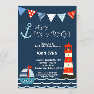 Nautical Baby Shower Einladung, Ahoy Es ist ein Ju Einladung