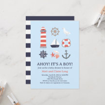Nautical Baby Shower Einladung Ahoy Es ist ein Jun