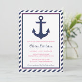 Nautical Baby Shower Einladung - Ahoy Es ist ein M (Stehend Vorderseite)