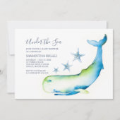 Nautical Baby Shower Einladungen Wasserfarbenwal (Vorderseite)
