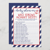 Nautical Baby Shower Game, das Mommy Best kennt Einladung (Vorne/Hinten)