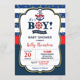 Nautical Baby Shower Invasionbote Einladung