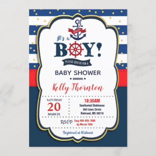 Nautical Baby Shower Invasionbote Einladung