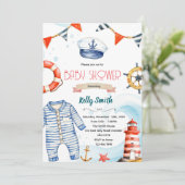Nautical baby shower invitation einladung (Stehend Vorderseite)