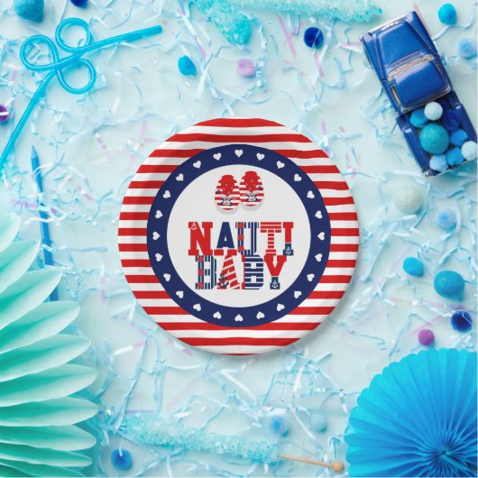 Nautical Baby Shower Paper Plate Pappteller (Party)