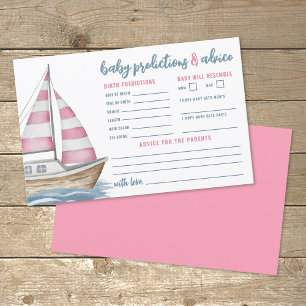 Nautical Baby Shower Pink Ratschläge Karte