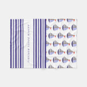 Nautical Baby's Boat Names Stripes Fleecedecke (Vorderseite (Horizontal))
