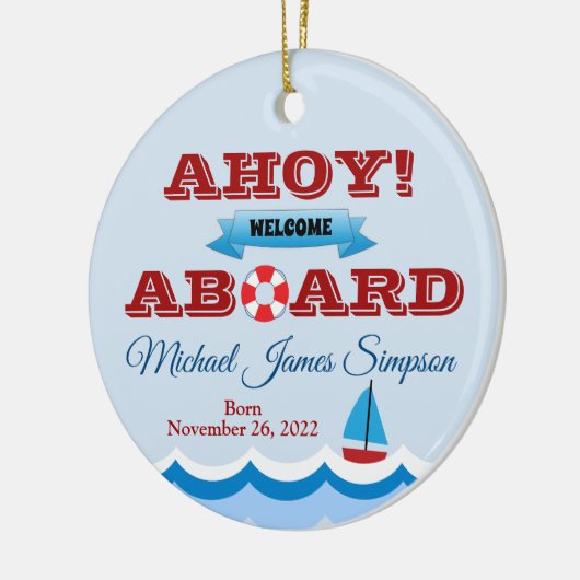 Nautical Baby's First Year Keepake Ornament (Links)