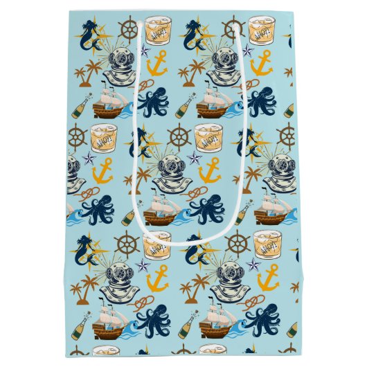 Nautical Bachelor Party Mittlere Geschenktüte (Rückseite)