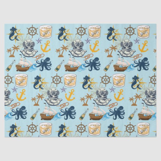 Nautical Bachelor Party Seidenpapier (Vorderseite)