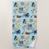 Nautical Bachelor Party Strandtuch (Vorderseite)