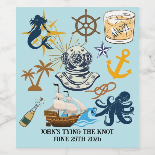 Nautical Bachelor Party Weinetikett (Einzelnes Label)