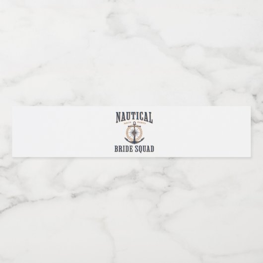 nautical bachelorette party bride squad wasserflaschenetikett (Einzelnes Label)