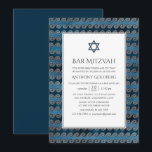 Nautical Bar Mitzvah Einladung<br><div class="desc">Vintage nautische Mitzvah-Einladung in Akzenten von blau und bronze Gold.</div>